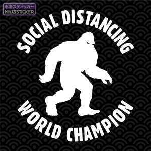 Social Distancing World Champion Sticker