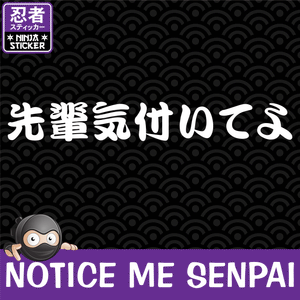 Notice Me Senpai Japanese Kanji Vinyl Decal