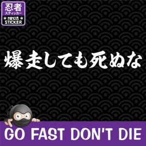Go Fast Don't Die Japanese Kanji Vinyl Decal